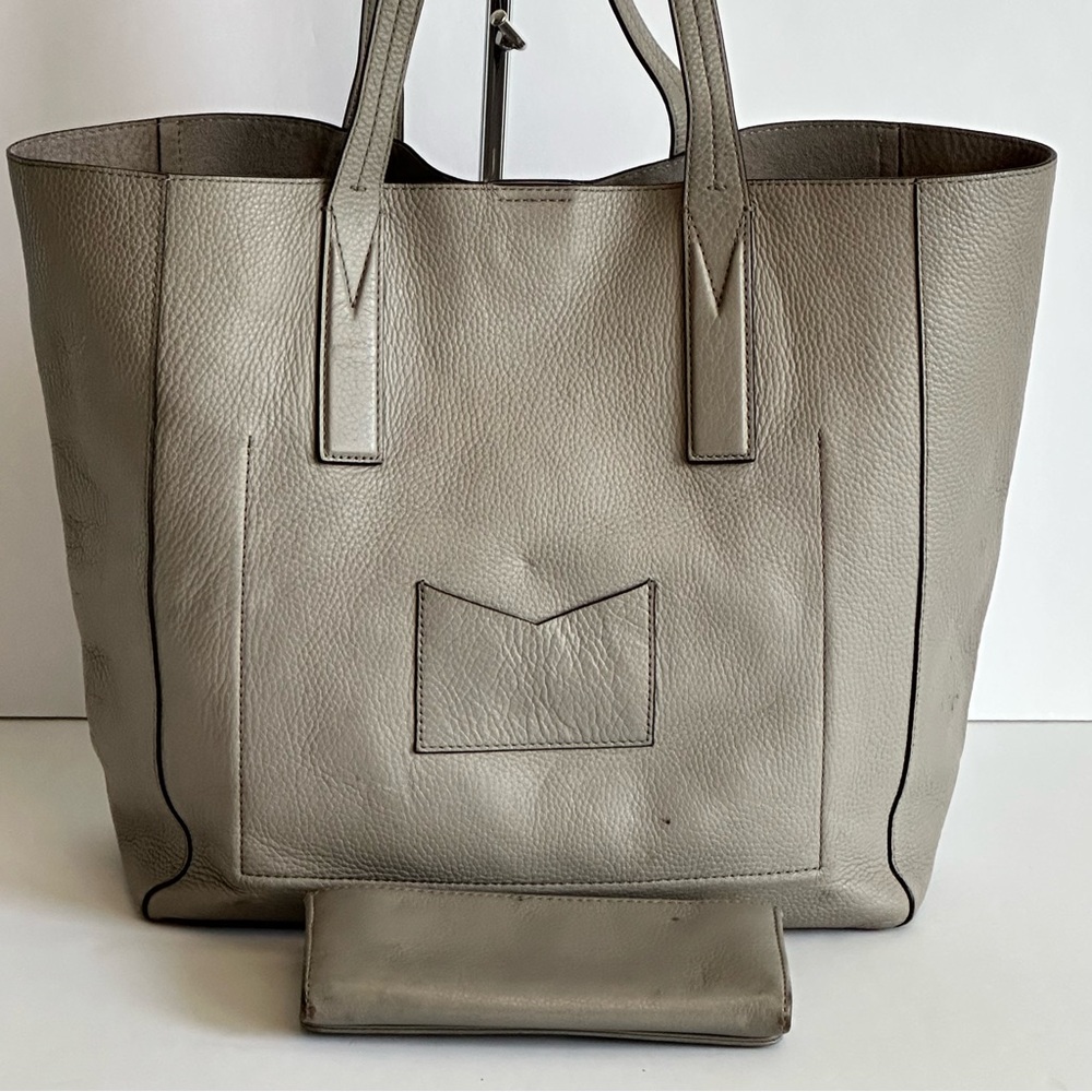 Michael Kors Pebbled Leather Tote & Wallet Set Taupe Gray - Picture 2 of 12